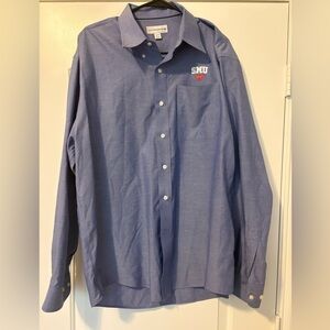 Cutter and Buck Mens Shirt Size XLarge Blue Long Sleeve Button Down SMU Mustangs